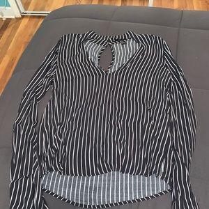 Black striped blouse.